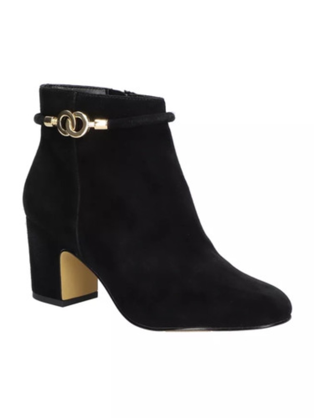 Bella Vita Women's Diaz Booties - Black Kid Suede Leather